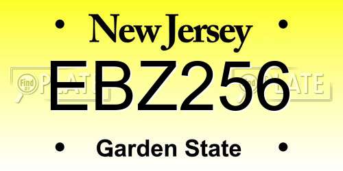 EBZ256 New Jersey License Plate
