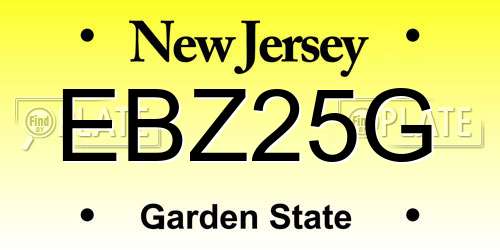 EBZ25G New Jersey License Plate