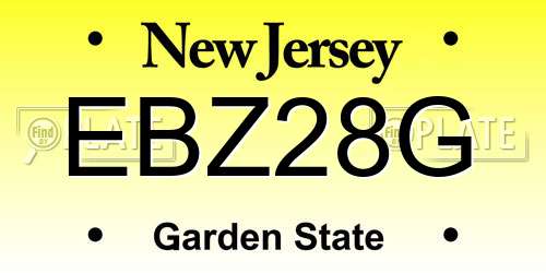 EBZ28G New Jersey License Plate
