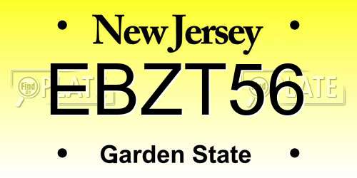 EBZT56 New Jersey License Plate