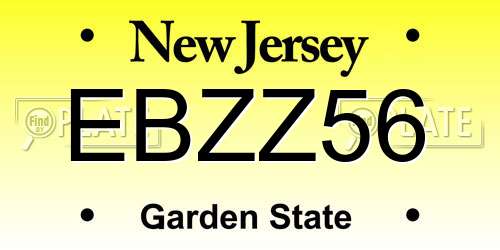 EBZZ56 New Jersey License Plate