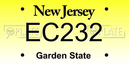 EC232 New Jersey License Plate