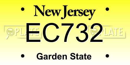 EC732 New Jersey License Plate