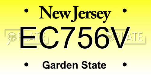 EC756V New Jersey License Plate