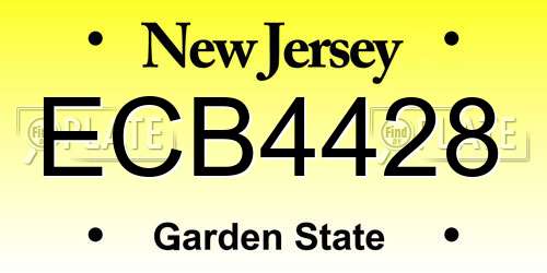 ECB4428 New Jersey License Plate