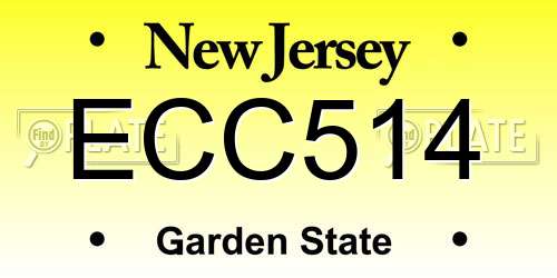 ECC514 New Jersey License Plate