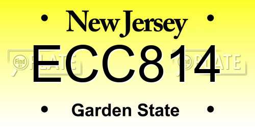 ECC814 New Jersey License Plate