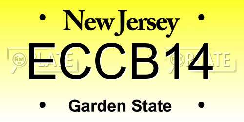 ECCB14 New Jersey License Plate