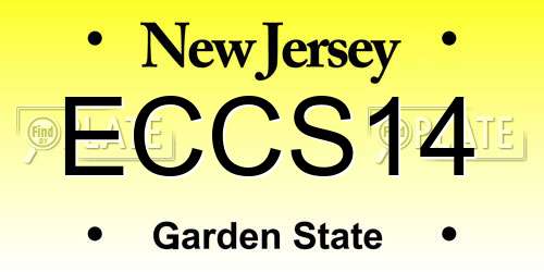 ECCS14 New Jersey License Plate