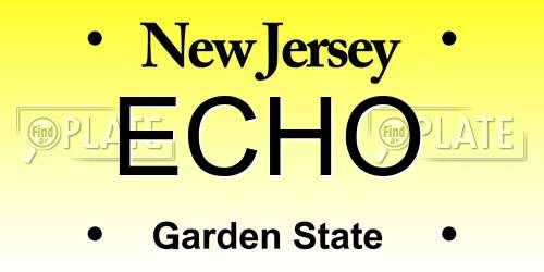 ECHO New Jersey License Plate