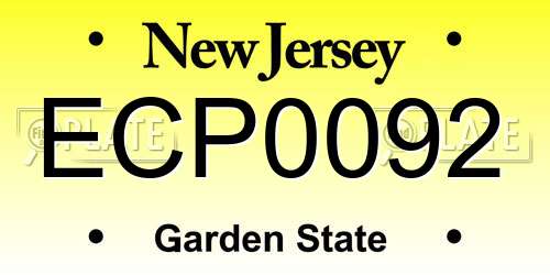 ECP0092 New Jersey License Plate