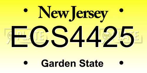 ECS4425 New Jersey License Plate