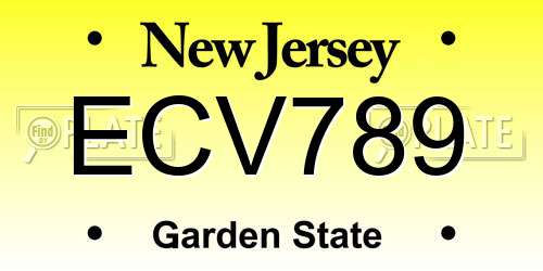 ECV789 New Jersey License Plate
