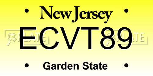 ECVT89 New Jersey License Plate