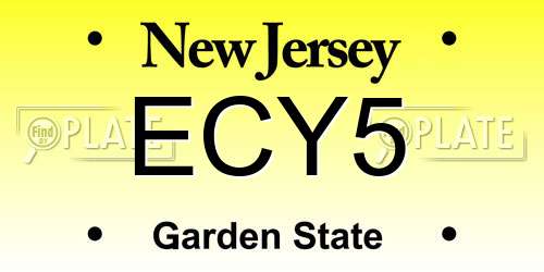 ECY5 New Jersey License Plate