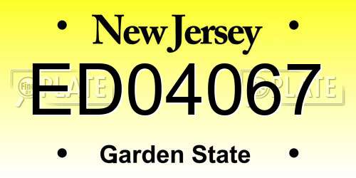 ED04067 New Jersey License Plate