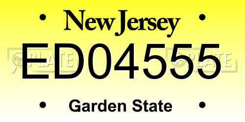 ED04555 New Jersey License Plate