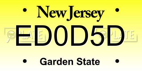 ED0D5D New Jersey License Plate