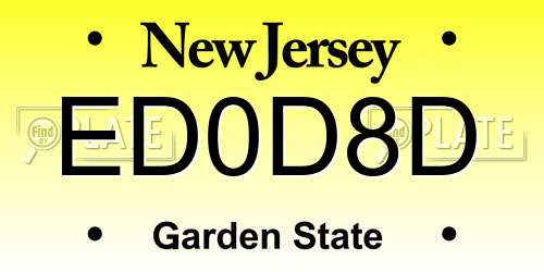 ED0D8D New Jersey License Plate