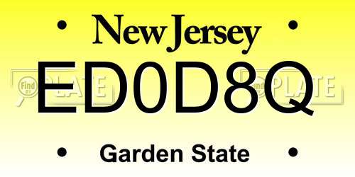ED0D8Q New Jersey License Plate