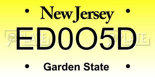 ED0O5D New Jersey License Plate