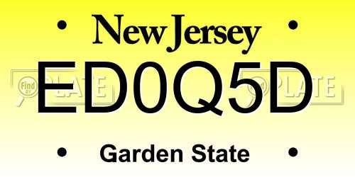 ED0Q5D New Jersey License Plate