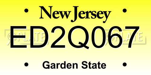 ED2Q067 New Jersey License Plate