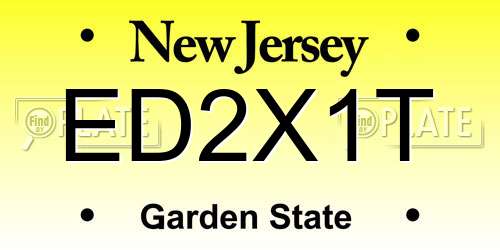 ED2X1T New Jersey License Plate