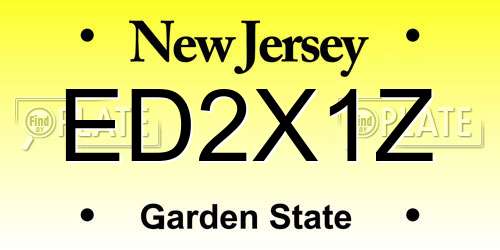 ED2X1Z New Jersey License Plate