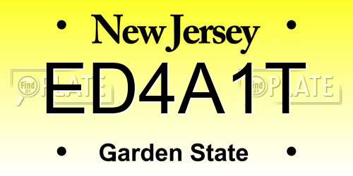 ED4A1T New Jersey License Plate
