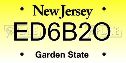 ED6B2O New Jersey License Plate