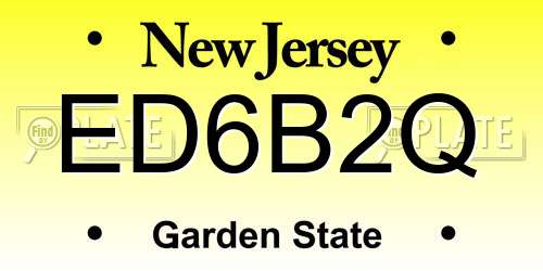 ED6B2Q New Jersey License Plate
