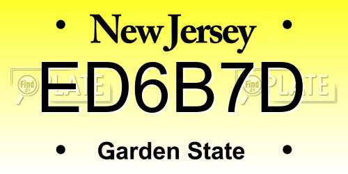 ED6B7D New Jersey License Plate