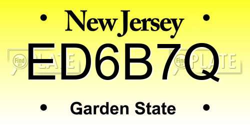 ED6B7Q New Jersey License Plate