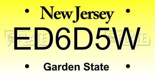 ED6D5W New Jersey License Plate