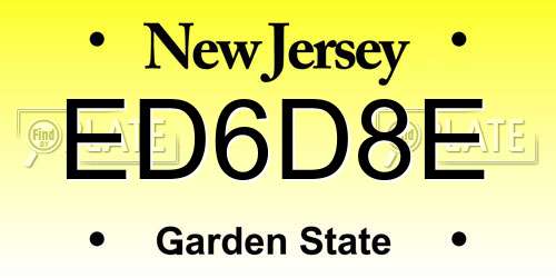 ED6D8E New Jersey License Plate