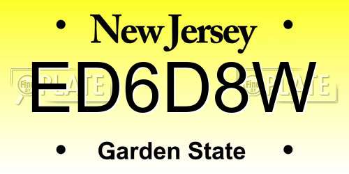 ED6D8W New Jersey License Plate
