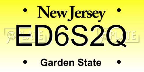 ED6S2Q New Jersey License Plate