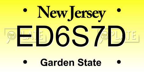 ED6S7D New Jersey License Plate