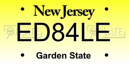 ED84LE New Jersey License Plate