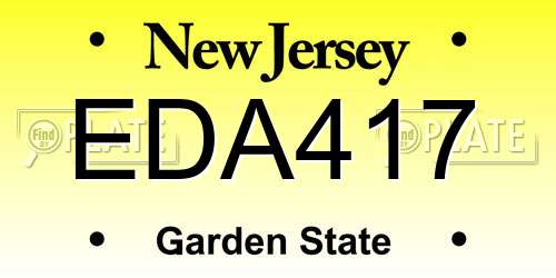 EDA417 New Jersey License Plate