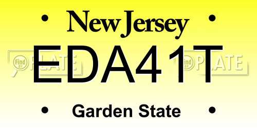 EDA41T New Jersey License Plate