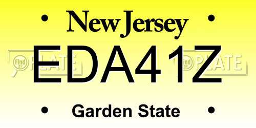 EDA41Z New Jersey License Plate