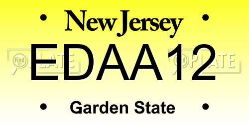 EDAA12 New Jersey License Plate