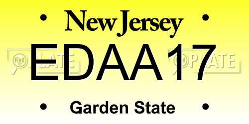 EDAA17 New Jersey License Plate