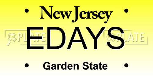 EDAYS New Jersey License Plate