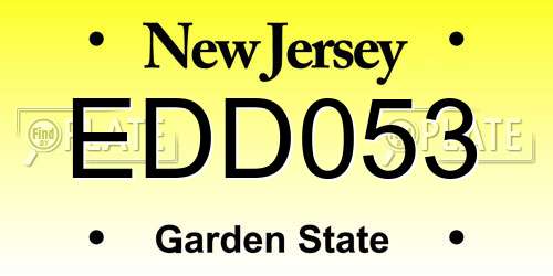 EDD053 New Jersey License Plate