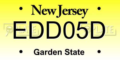 EDD05D New Jersey License Plate