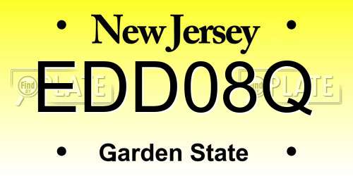 EDD08Q New Jersey License Plate