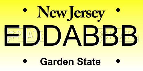 EDDABBB New Jersey License Plate